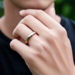 指輪型デバイスをはめている人の手