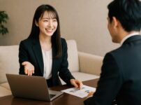 商談をしている女性