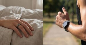 スマートリングを着けた人と、スマートウォッチを着けた人